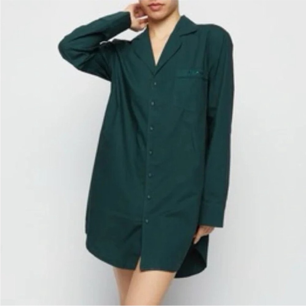 SKIMS Cotton Poplin Button Up Sleep Shirt
